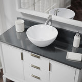 Rene 16" Round Porcelain Bathroom Sink, White, with Faucet, R2-5031-W-R9-7006-C - The Sink Boutique