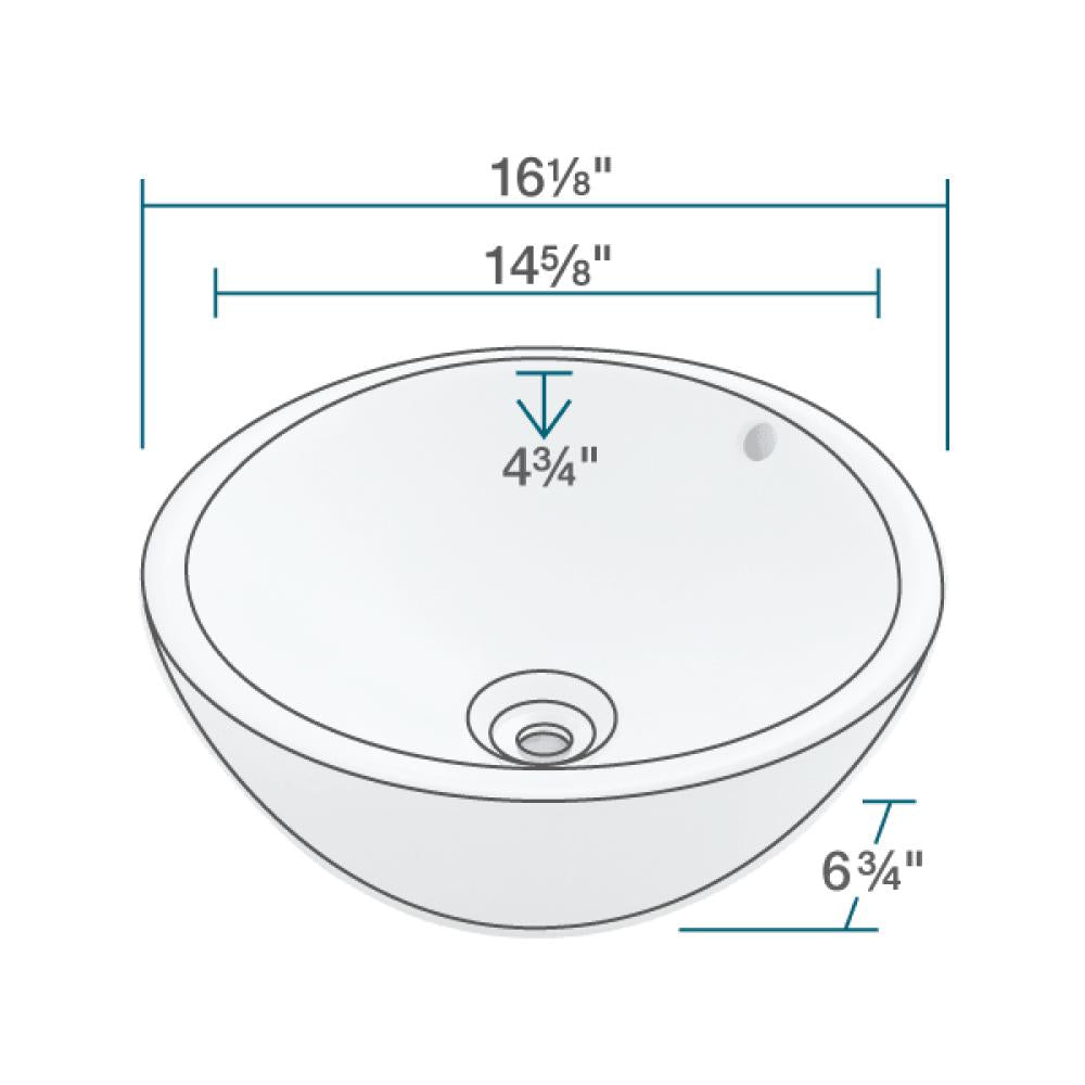 Rene 16" Round Porcelain Bathroom Sink, White, with Faucet, R2-5031-W-R9-7006-C - The Sink Boutique