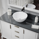 Rene 16" Round Porcelain Bathroom Sink, White, with Faucet, R2-5031-W-R9-7007-ABR - The Sink Boutique