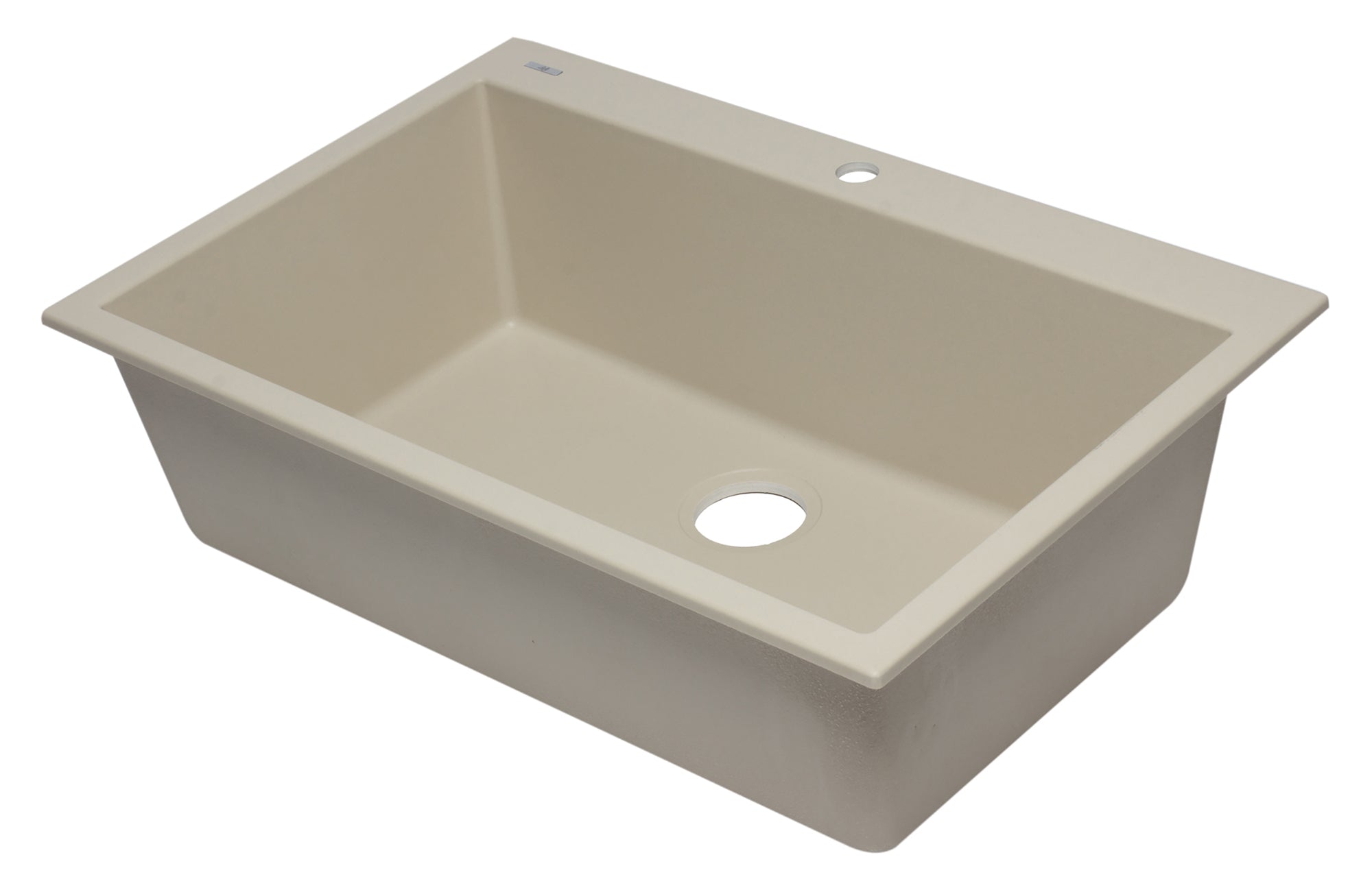 ALFI Biscuit 33" Single Bowl Drop In Granite Composite Kitchen Sink, AB3322DI-B