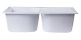 ALFI White 32" Drop-In Double Bowl Granite Composite Kitchen Sink, AB3220DI-W