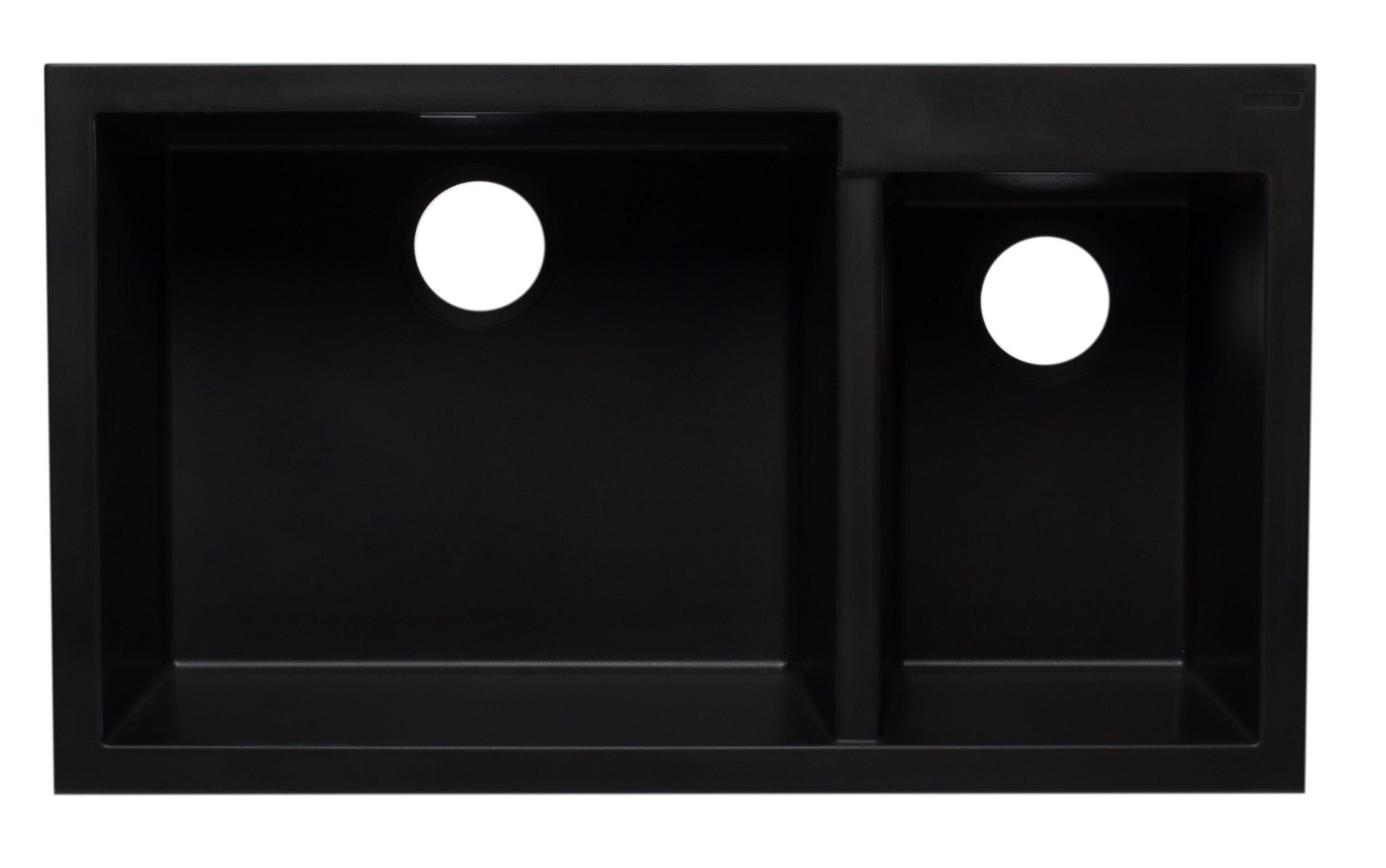 ALFI Black 34" Double Bowl Undermount Granite Composite Kitchen Sink, AB3319UM-BLA