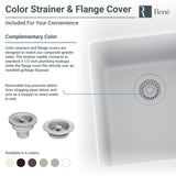 Rene 33" Composite Granite Kitchen Sink, 50/50 Double Bowl, Ivory, R3-1002-IVR-ST-CGF - The Sink Boutique