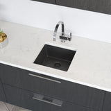 Rene 18" Composite Granite Kitchen Sink, Carbon, R3-1003-CAR-ST-CGF - The Sink Boutique