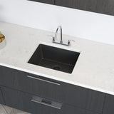 Rene 22" Composite Granite Kitchen Sink, Carbon, R3-1004-CAR-ST-CGF - The Sink Boutique
