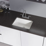Rene 22" Composite Granite Kitchen Sink, Ivory, R3-1004-IVR-ST-CGS - The Sink Boutique