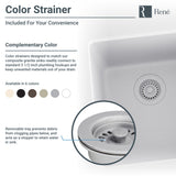 Rene 22" Composite Granite Kitchen Sink, Ivory, R3-1004-IVR-ST-CGS - The Sink Boutique