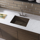 Rene 22" Composite Granite Kitchen Sink, Umber, R3-1004-UMB-ST-CGF - The Sink Boutique