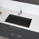 Rene 33" Composite Granite Kitchen Sink, Carbon, R3-1006-CAR-ST-CGF - The Sink Boutique