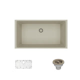 Rene 33" Composite Granite Kitchen Sink, Concrete, R3-1006-CON-ST-CGS