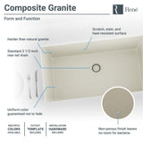 Rene 33" Composite Granite Kitchen Sink, Concrete, R3-1006-CON-ST-CGS - The Sink Boutique