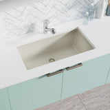 Rene 33" Composite Granite Kitchen Sink, Concrete, R3-1006-CON-ST-CGS - The Sink Boutique