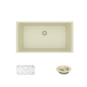 Alternate Image for Rene 33" Composite Granite Kitchen Sink, Ecru, R3-1006-ECR-ST-CGF