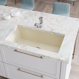 Rene 33" Composite Granite Kitchen Sink, Ecru, R3-1006-ECR-ST-CGS - The Sink Boutique