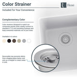 Rene 33" Composite Granite Kitchen Sink, Ivory, R3-1006-IVR-ST-CGS - The Sink Boutique
