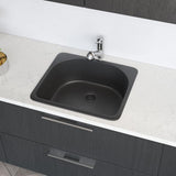 Rene 25" Composite Granite Kitchen Sink, Carbon, R3-2005-CAR-ST-CGF - The Sink Boutique