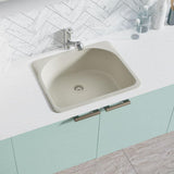 Rene 25" Composite Granite Kitchen Sink, Concrete, R3-2005-CON-ST-CGF - The Sink Boutique