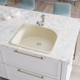 Rene 25" Composite Granite Kitchen Sink, Ecru, R3-2005-ECR-ST-CGS - The Sink Boutique