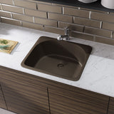 Rene 25" Composite Granite Kitchen Sink, Umber, R3-2005-UMB-ST-CGS - The Sink Boutique
