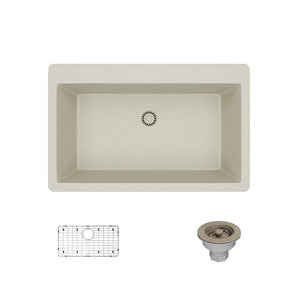 Alternate Image for Rene 33" Composite Granite Kitchen Sink, Concrete, R3-2006-CON-ST-CGS