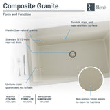 Rene 33" Composite Granite Kitchen Sink, Concrete, R3-2006-CON-ST-CGS - The Sink Boutique