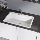 Rene 33" Composite Granite Kitchen Sink, Ivory, R3-2006-IVR-ST-CGF - The Sink Boutique