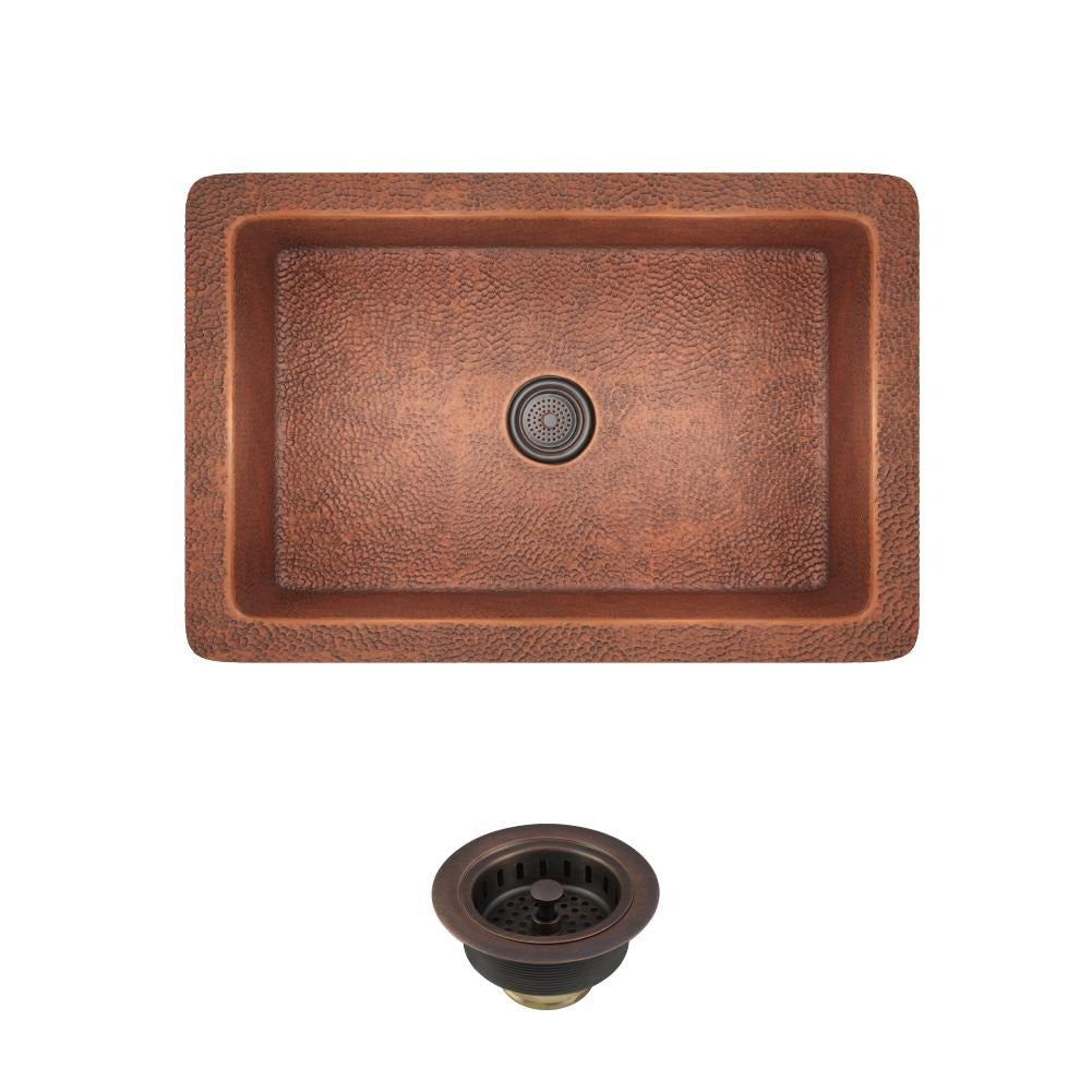 Rene 33" Copper Kitchen Sink, R4-1003-ST-C
