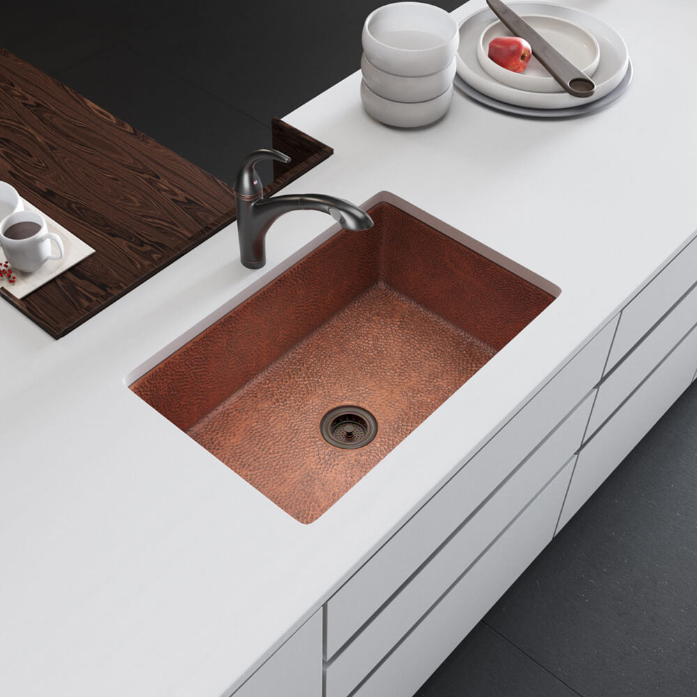 Rene 33" Copper Kitchen Sink, R4-1003-ST-C - The Sink Boutique