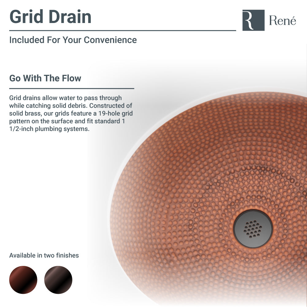 Rene 19" Oval Copper Bathroom Sink, R4-4002-GD-ORB - The Sink Boutique