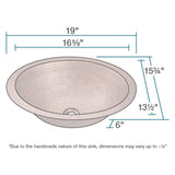 Rene 19" Oval Copper Bathroom Sink, R4-4002-GD-ORB - The Sink Boutique
