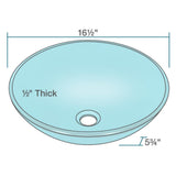 Rene 17" Round Glass Bathroom Sink, Cerulean, with Faucet, R5-5001-CER-R9-7001-C - The Sink Boutique