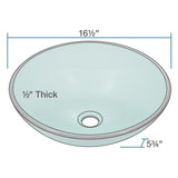 Rene 17" Round Glass Bathroom Sink, Ivy, with Faucet, R5-5001-IVY-R9-7001-BN - The Sink Boutique