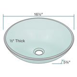 Rene 17" Round Glass Bathroom Sink, Ivy, with Faucet, R5-5001-IVY-R9-7006-C - The Sink Boutique