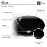 Rene 17" Round Glass Bathroom Sink, Noir, with Faucet, R5-5001-NOR-WF-ORB - The Sink Boutique