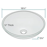 Rene 17" Round Glass Bathroom Sink, Frosted, with Faucet, R5-5002-R9-7001-BN - The Sink Boutique