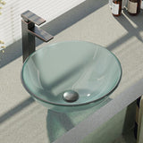Rene 17" Round Glass Bathroom Sink, Frosted, with Faucet, R5-5002-R9-7003-ABR - The Sink Boutique