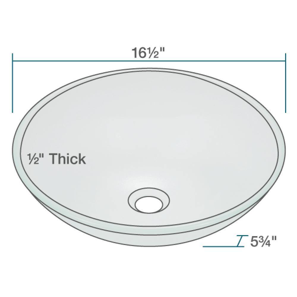 Rene 17" Round Glass Bathroom Sink, Frosted, with Faucet, R5-5002-R9-7007-ABR - The Sink Boutique