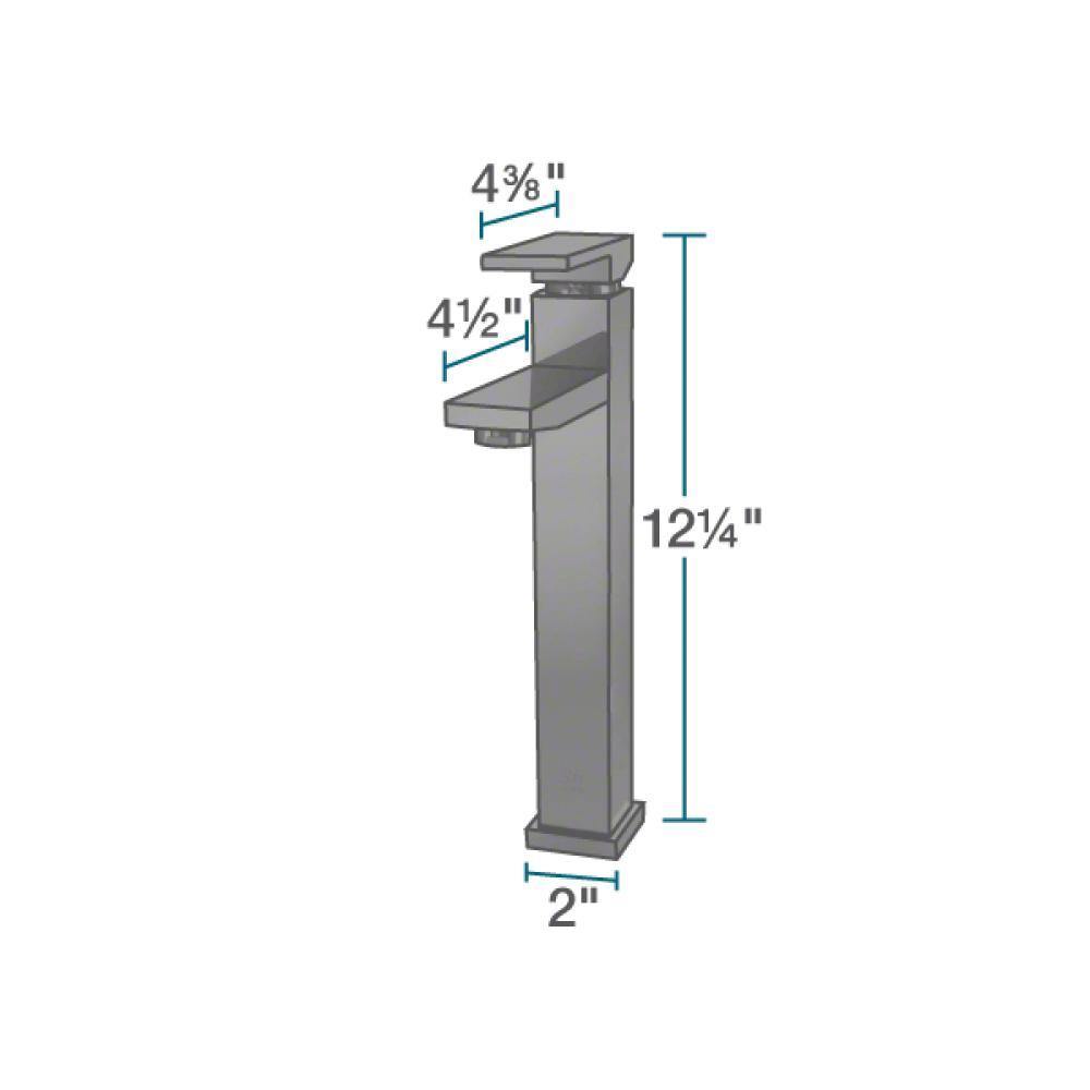 Rene 17" Square Glass Bathroom Sink, Cashmere, with Faucet, R5-5003-CAS-R9-7003-ABR - The Sink Boutique