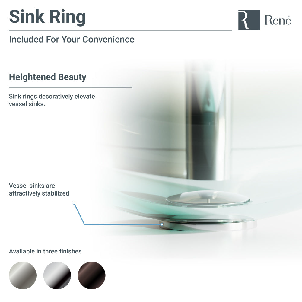 Rene 17" Square Glass Bathroom Sink, Crystal, with Faucet, R5-5003-CRY-R9-7003-ABR - The Sink Boutique