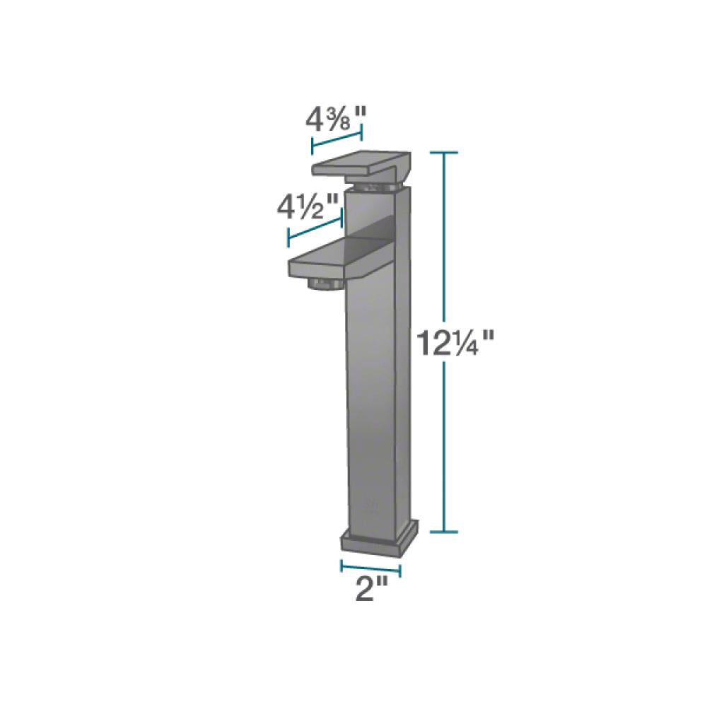 Rene 17" Square Glass Bathroom Sink, Crystal, with Faucet, R5-5003-CRY-R9-7003-ABR - The Sink Boutique