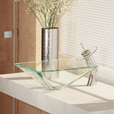 Rene 17" Square Glass Bathroom Sink, Crystal, with Faucet, R5-5003-CRY-WF-C - The Sink Boutique