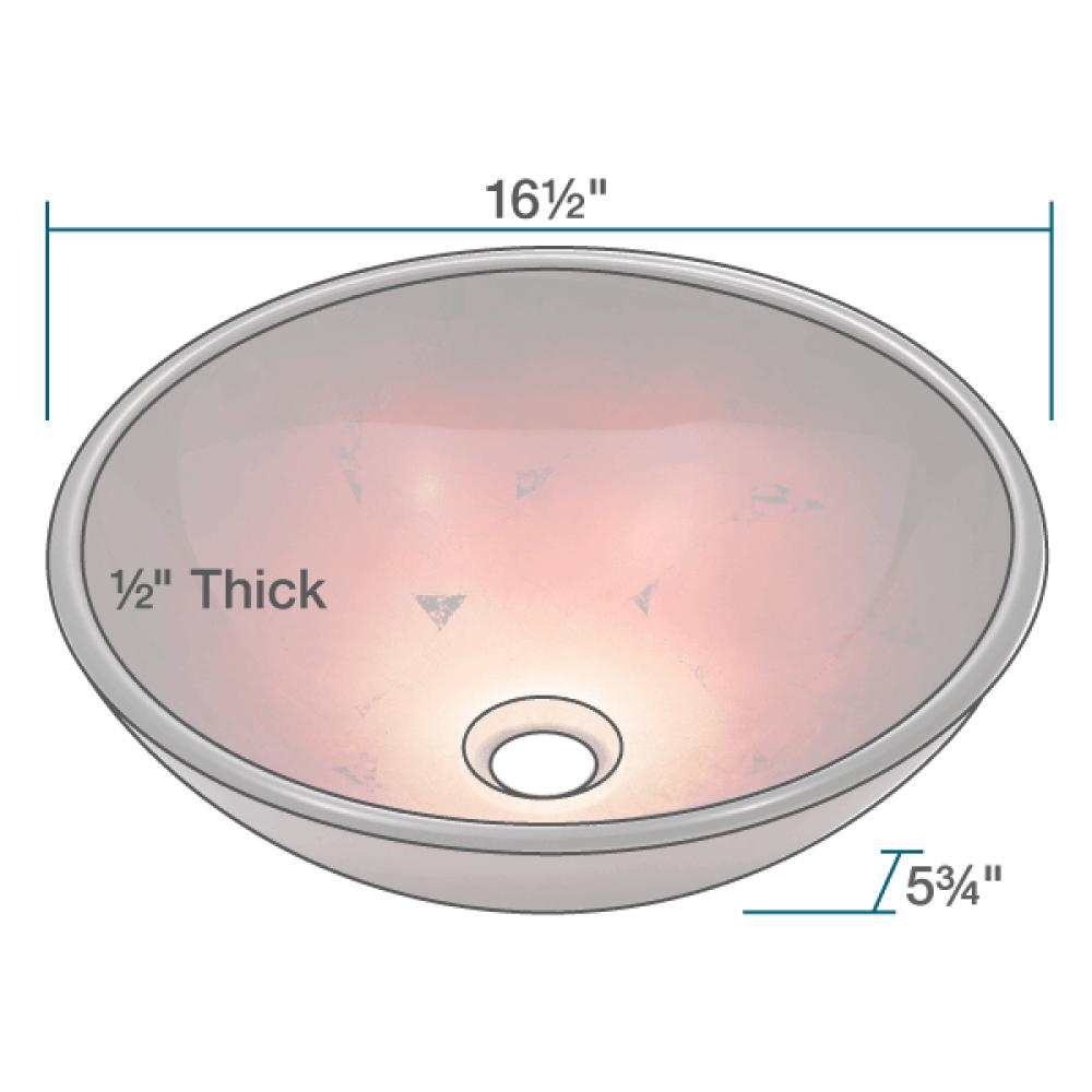 Rene 17" Round Glass Bathroom Sink, Gradient Red, with Faucet, R5-5007-R9-7006-C - The Sink Boutique