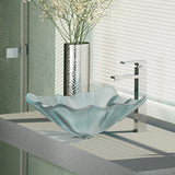 Rene 17" Specialty Glass Bathroom Sink, Frosted, with Faucet, R5-5011-R9-7003-C - The Sink Boutique