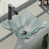 Rene 17" Specialty Glass Bathroom Sink, Frosted, with Faucet, R5-5011-R9-7006-ABR - The Sink Boutique