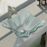 Rene 17" Specialty Glass Bathroom Sink, Frosted, with Faucet, R5-5011-R9-7006-BN - The Sink Boutique