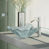 Rene 17" Specialty Glass Bathroom Sink, Frosted, with Faucet, R5-5011-R9-7006-C - The Sink Boutique