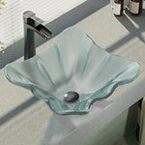 Rene 17" Specialty Glass Bathroom Sink, Frosted, with Faucet, R5-5011-R9-7007-ABR - The Sink Boutique