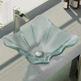 Rene 17" Specialty Glass Bathroom Sink, Frosted, with Faucet, R5-5011-R9-7007-BN - The Sink Boutique