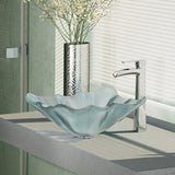 Rene 17" Specialty Glass Bathroom Sink, Frosted, with Faucet, R5-5011-R9-7007-C - The Sink Boutique