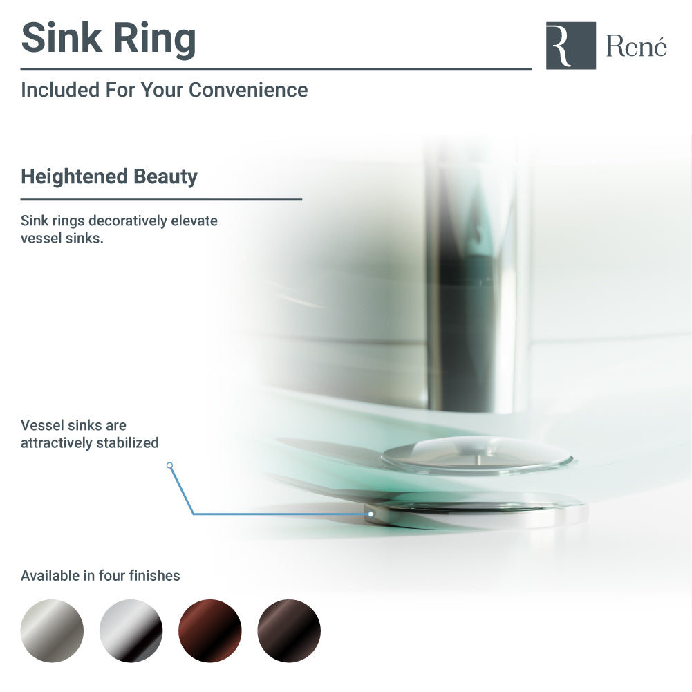 Rene 17" Specialty Glass Bathroom Sink, Frosted, with Faucet, R5-5011-WF-ABR - The Sink Boutique